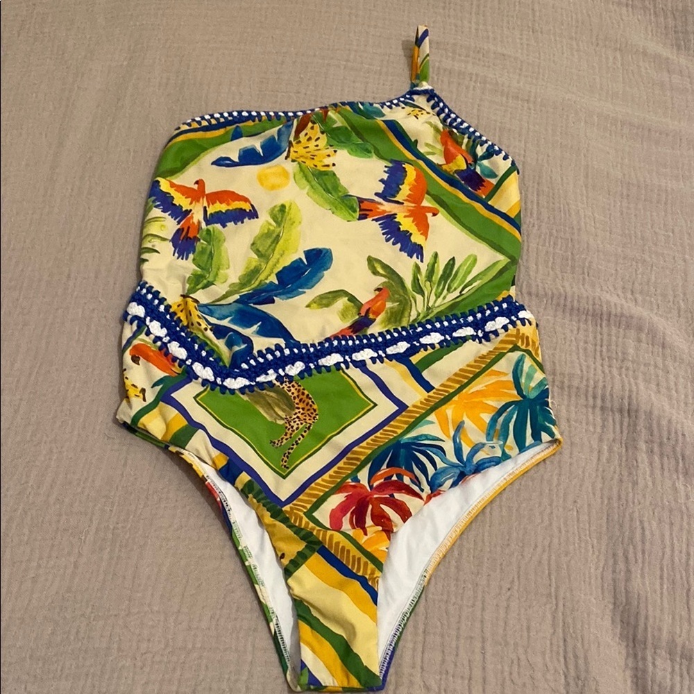 Farm Rio Tropical one shoulder Swimwear. ( no brand tags / no size tags )